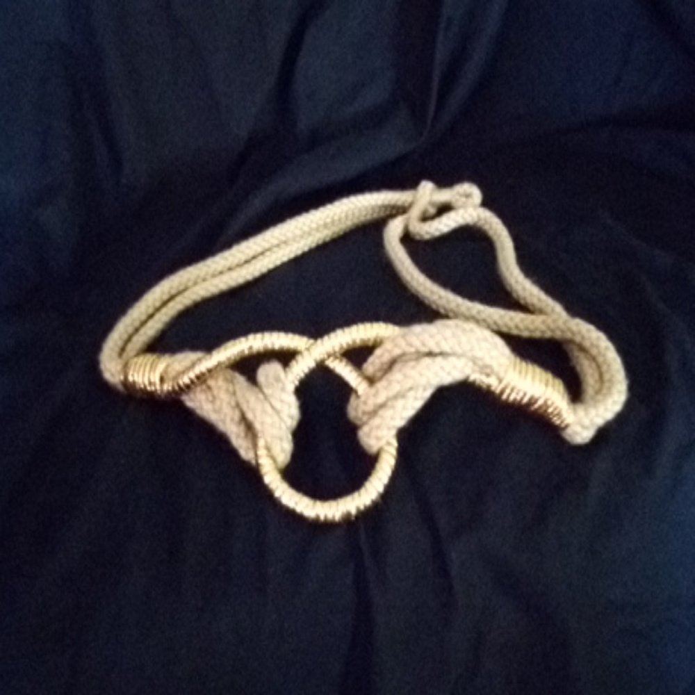 Vintage Hand-Knit Belt with gold mix